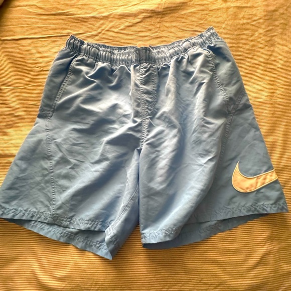 Vintage Nike Swim Shorts Trunks Baby Blue - Picture 1 of 11